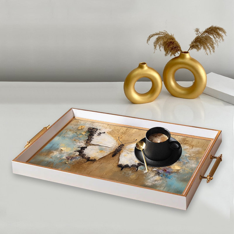 Elegant Glass Tray, 19.7 x 11.4 x 1.4 inches | 100% Durable Glass Construction | Easy to Clean with Damp Cloth | Ideal for Serving, Decorative Display, and Organizing | Stylish Addition to Home Décor
