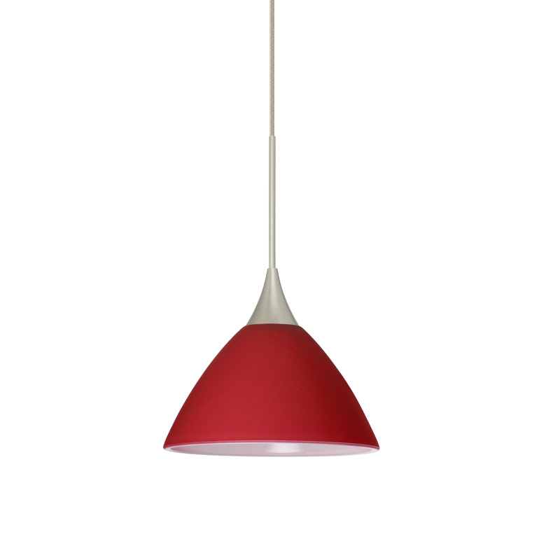 Pownal 1 - Light Single Pendant, White, Satin Nickel, Halogen