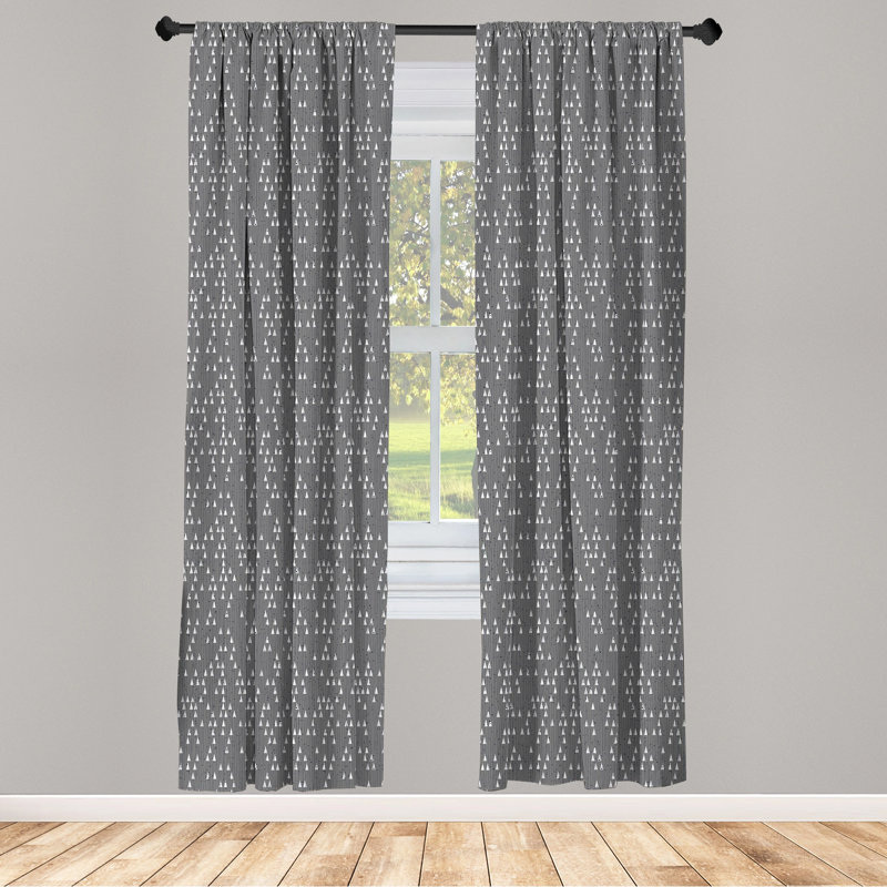 Geometric Semi-Sheer Rod Pocket Curtain Panels, 28" x 84"