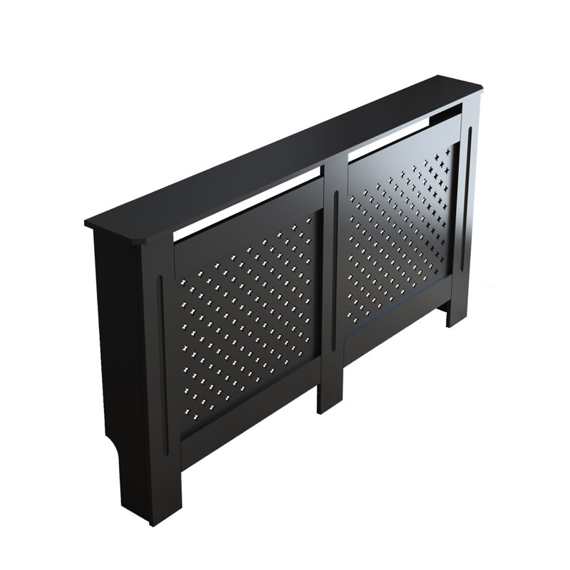 Couvercle de radiateur en panneau de fibres à densité moyenne, armoire chauffante décorative à panneau avant perforé avec tablette supérieure multifonctionnelle, enceinte de chauffage intérieure facile à assembler