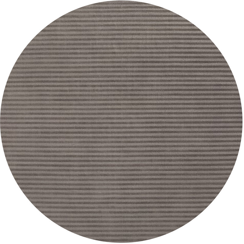 Tapis gris à rayures Kucharski, Rond 5 pi