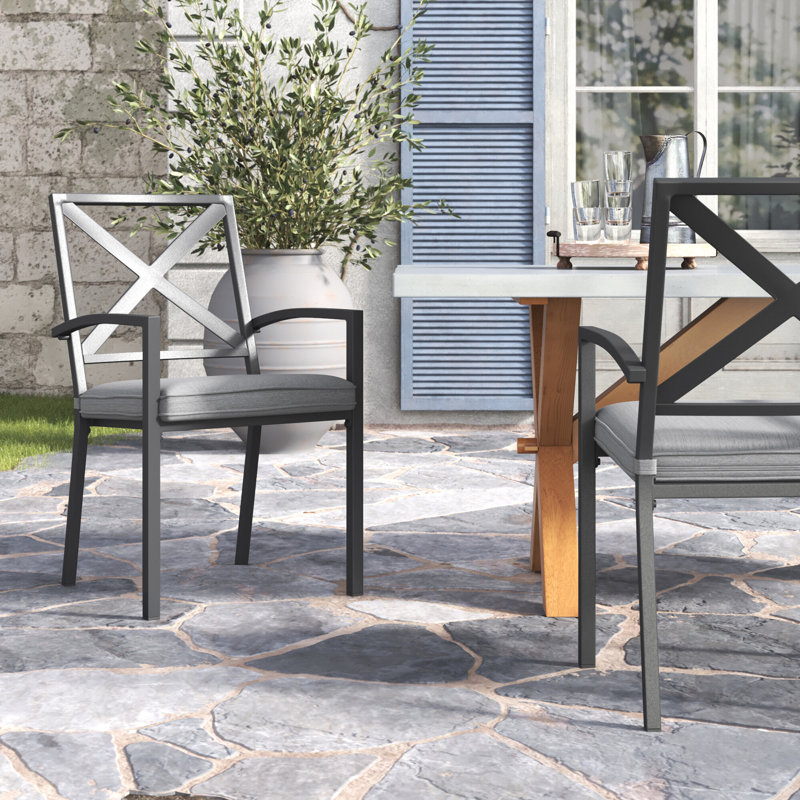 Chaise de terrasse avec coussin Sybil
