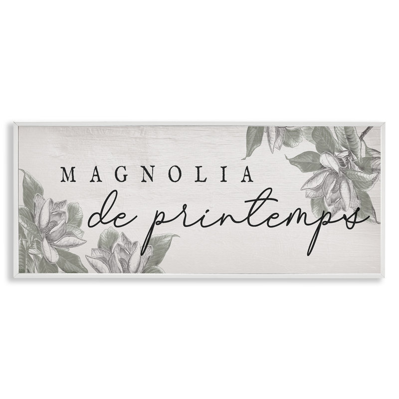 Giclée encadrée par Spring Magnolia, par Lil 'Rue, H 10 po x l 24 po, Estampe numérique encadrée blanc bord de mer