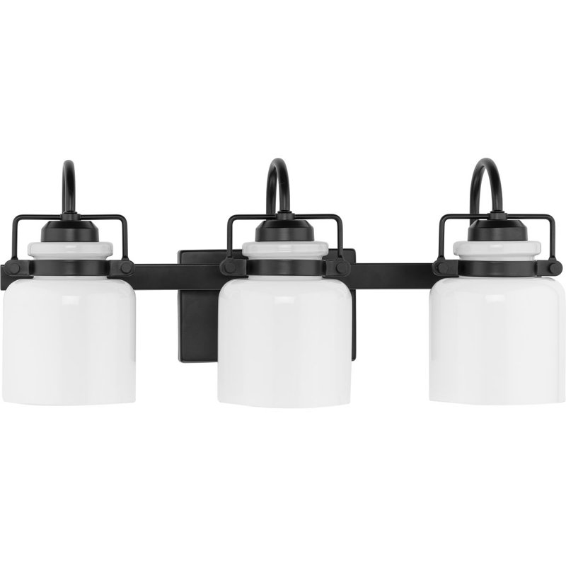 Éclairage pour meuble-lavabo à 3 lumières à intensité variable Azyria, Noir mat