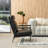 Mid-Century Modern Leatherette Armchair With High Back And Padded Arms-1504232740