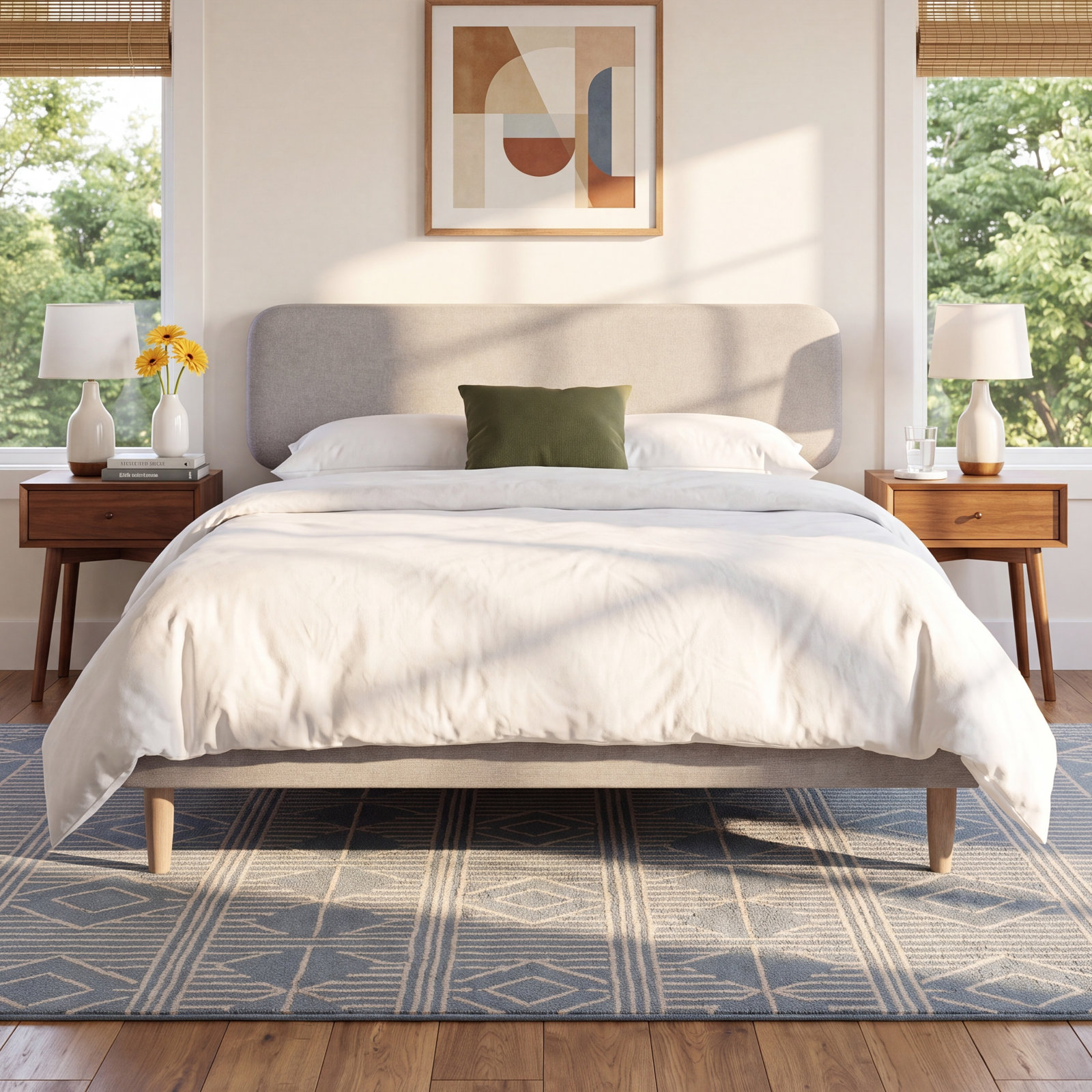 Compass Upholstered Bed, Queen