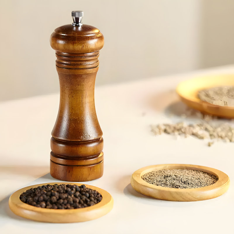 Ensemble de moulins à sel de mer et à poivre noir de qualité supérieure - Moulin à épices en céramique réglable pour grains de poivre fraîchement moulus, sel de l'Himalaya et épices - Moulin à cuisine manuel pour la cuisine à domicile