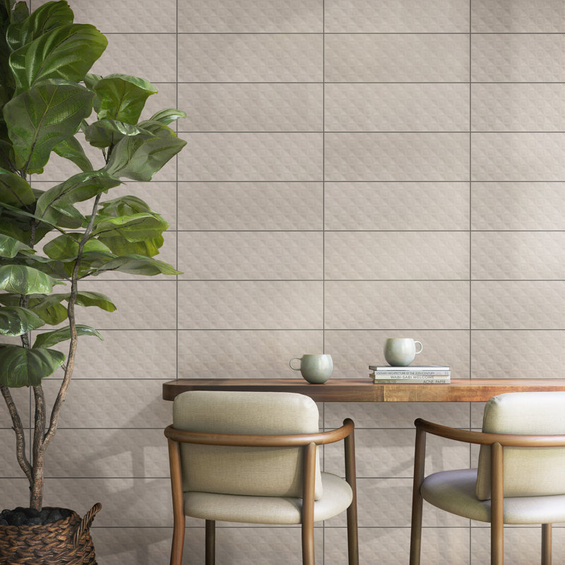Carrelage mural en céramique 8 po x 24 po Itona (10 pièces par carton) (12,80 pieds carrés par carton), Beige