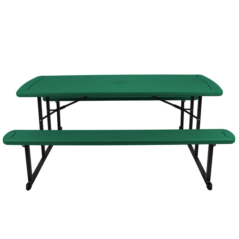 HDPE Travis Folding Picnic Table, Green