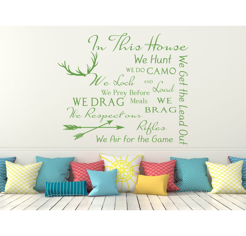 Décalcomanie murale citation règles maison family, Vert citronnier