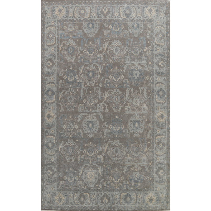 Tapis oriental en laine brun 9 pi x 11 pi 10 po