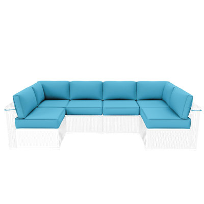 14-Piece Outdoor Replacement Cushion Set Seat/Back Cushion，26'' W X 26'' D，Only Cushions