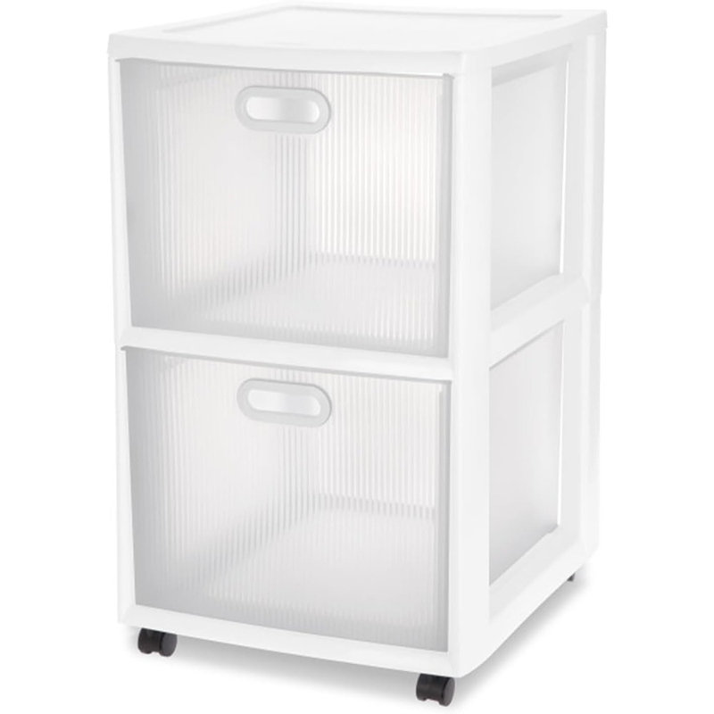Ensemble de 2 chariots de rangement en plastique 2 tiroirs Ultra