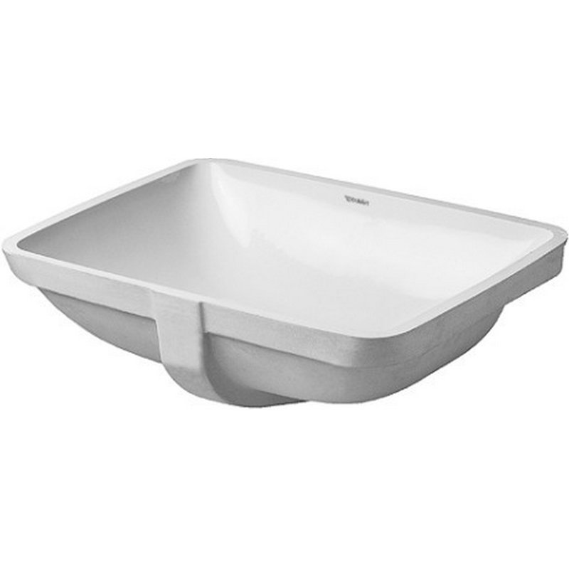 Lavabo de salle de bain rectangulaire encastré en céramique avec trop-plein Starck 3