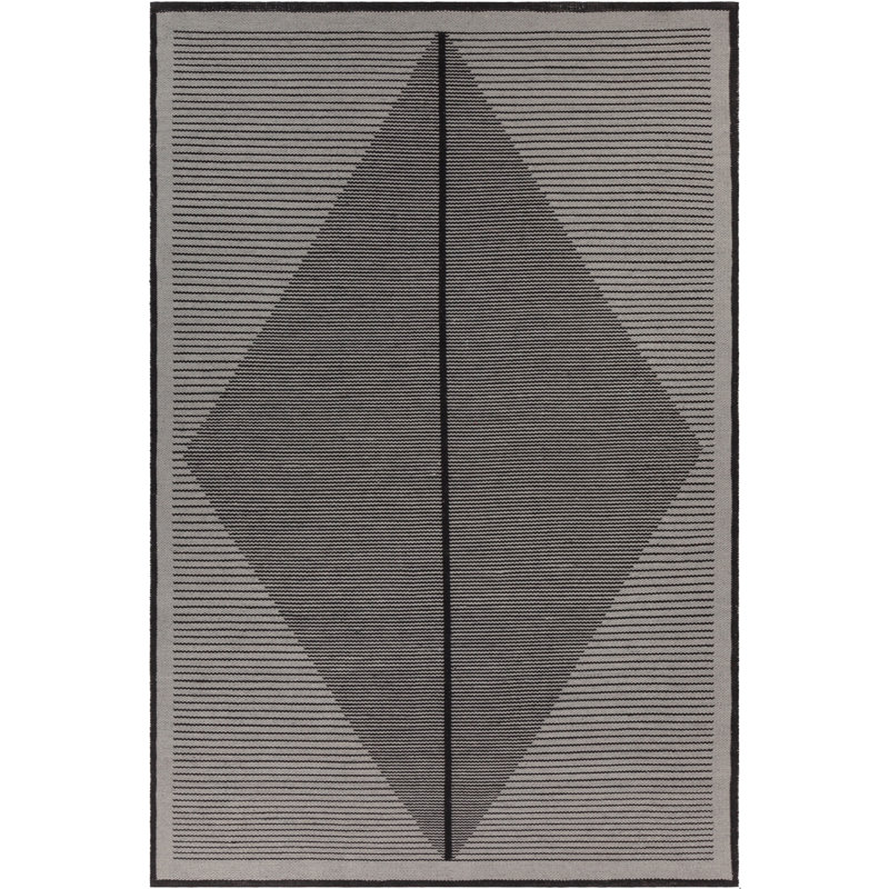 Tapis d'intérieur / extérieur à motif géométrique minimaliste et tissé à la main Ferdinand Authentic