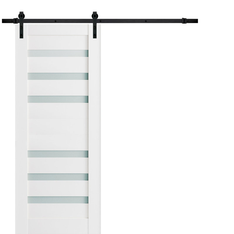 Porte de grange en bois givré Quadro, 24 po x 96 po