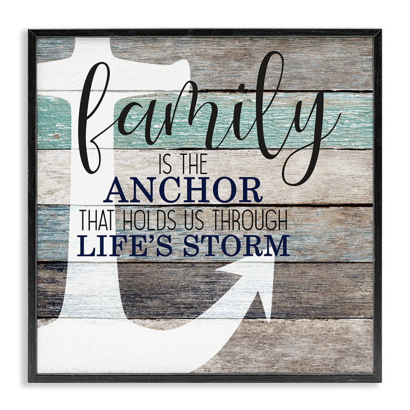«Family Anchor Through Storm», impression graphique, Giclée encadrée noir minuit, H 12 po x l 12 po