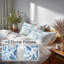Ensemble de literie 5 pièces Coastal - Ensemble de housse de couette et de coussins à motif cachemire bleu et blanc-124288877