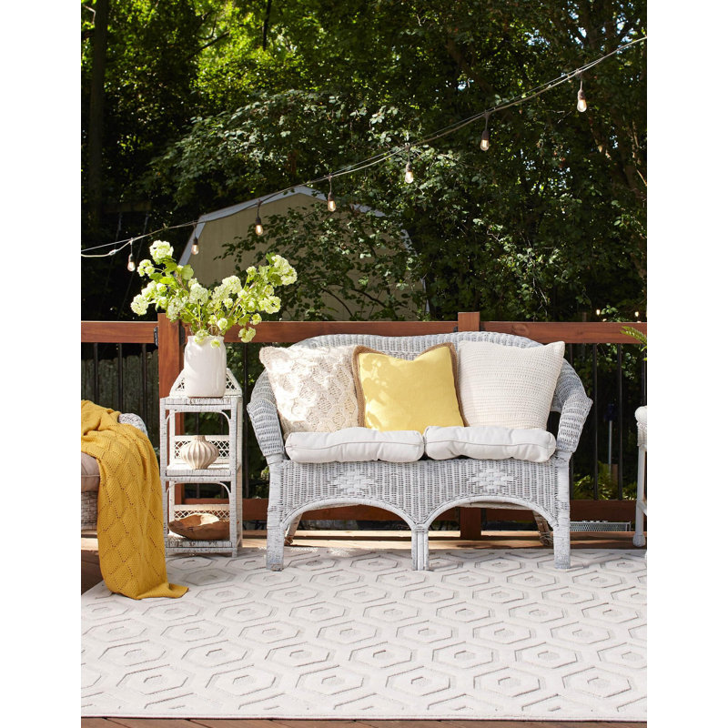 Tapis intérieur / extérieur Grimaldo, Carré 7 pi 10 po