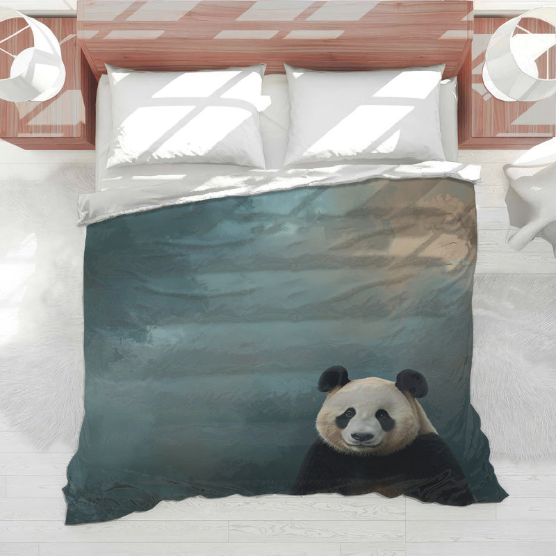 Panda Portrait Art Comforter, Twin