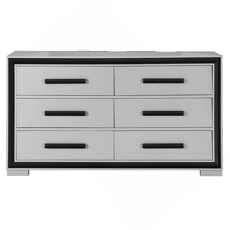 Commode avec poignées de tiroir noires élégantes