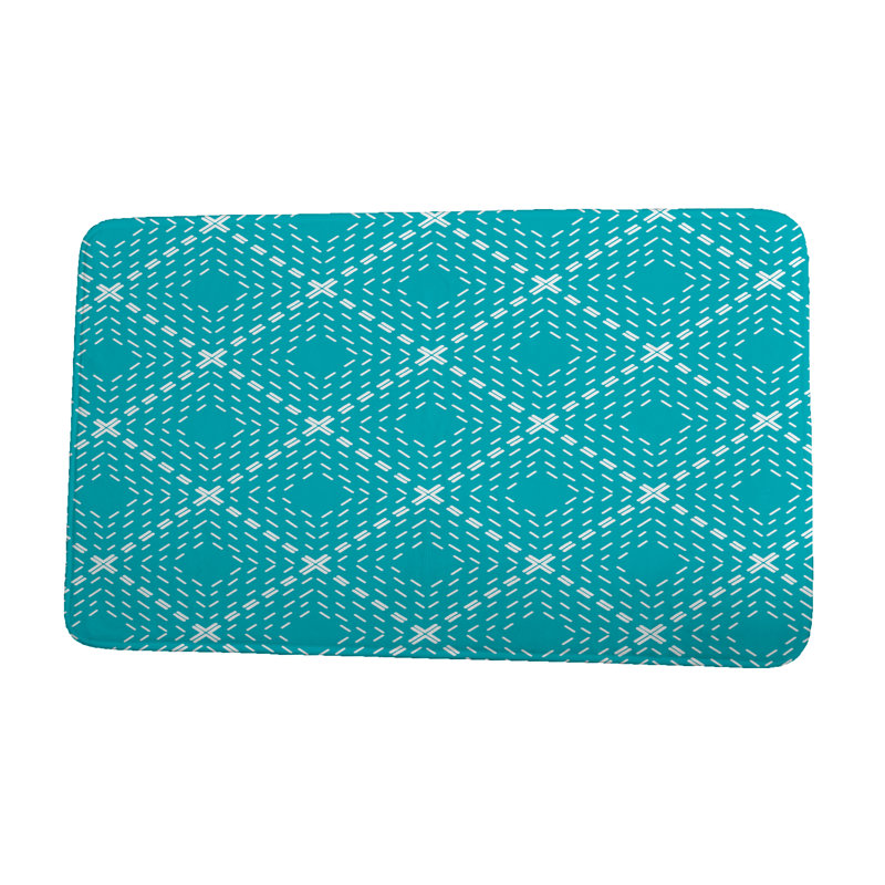 Bita Non-Slip Bath Mat, Turquoise, 17" W x 24" L