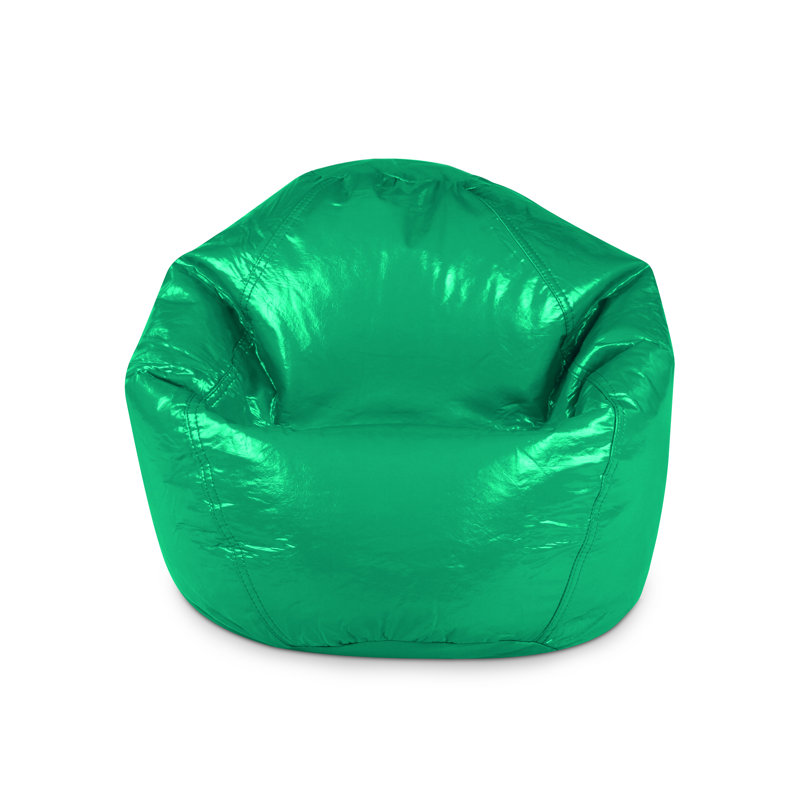 Faux Leather Bean Bag Chair, Green Faux Leather
