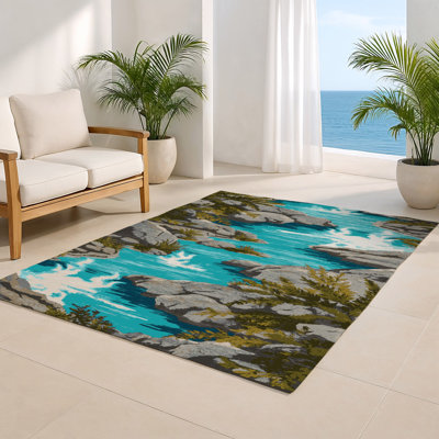 Tapis intérieur et extérieur gris Nature