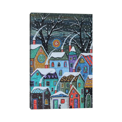 Colourful Winter City 1 Piece Wrapped Canvas Painting