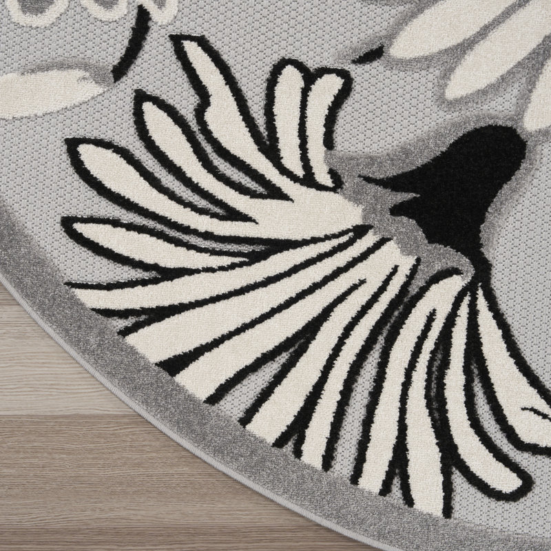 Ameleah Floral Indoor / Outdoor Rug, Round 7'10"
