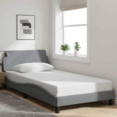 Structure de lit vidaXL gris clair tissu 100 x 190 cm