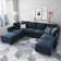 Tremee U Shaped Modular Velvet Sectional Couch