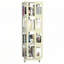 Bibliothèque rotative en acier à 4 niveaux avec roulettes à 360 °, bibliothèque de grande taille, robuste et spacieuse, bibliothèque jaune de style nouveau, assemblage facile