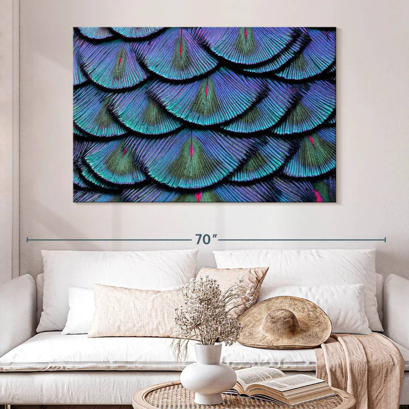 Peacock Tail Feathers, 34" H x 51" W