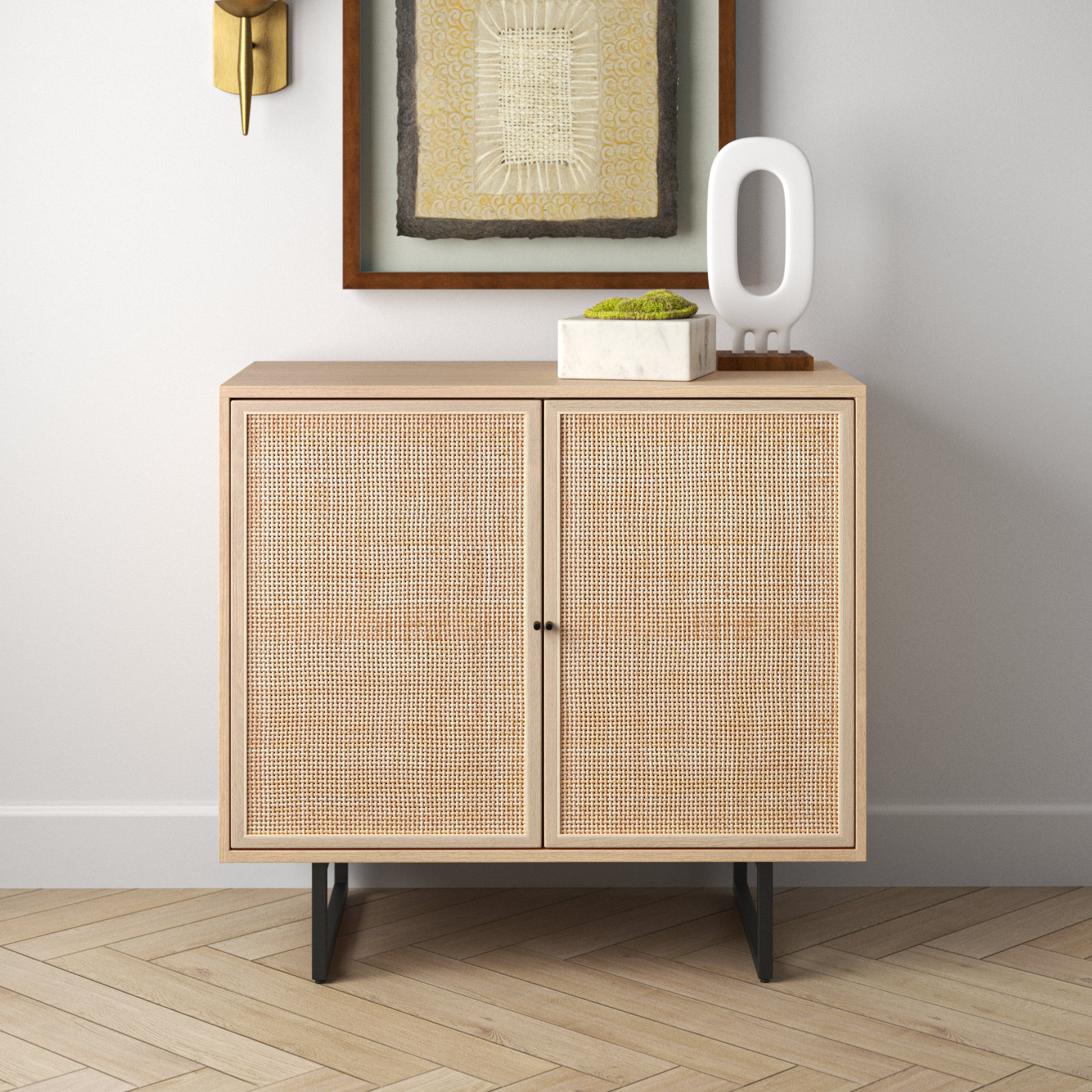 Jensi Solid Wood Storage Cabinet, Natural Mango