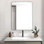 Miroir de salle de bain rectangulaire en métal argenté 30 po x 40 po, parfait pour rehausser le style et la fonctionnalité de tout mur.-1629440710-1629305873-1624377301