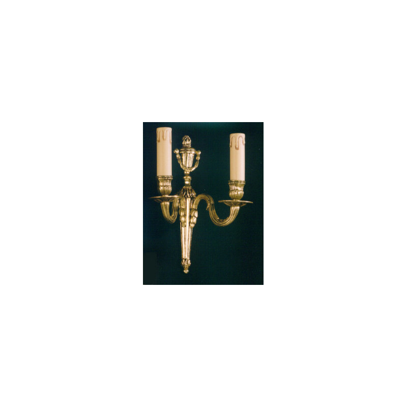 Cowie Candle Wall Light, French Gold, 29cm H x 25cm W x 15cm D