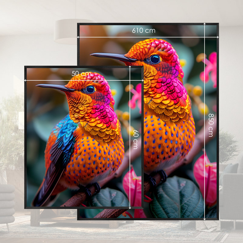 Single Picture Frame LED Illuminated Wall Art Wall Art on Glass / Aluminium, 60 cm H x 50 cm W