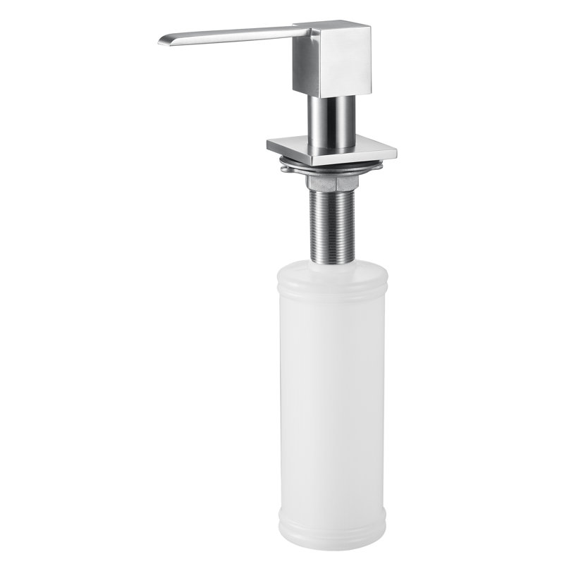 Distributeur de savon carré moderne, Acier inoxydable brossé