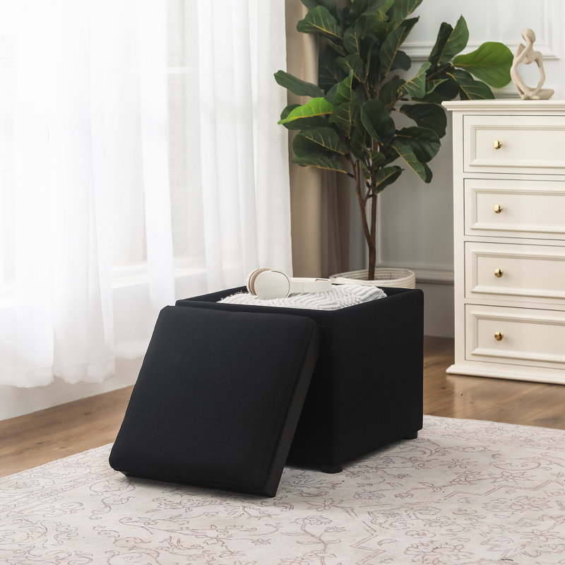 Ciocia Upholstered Ottoman, Black