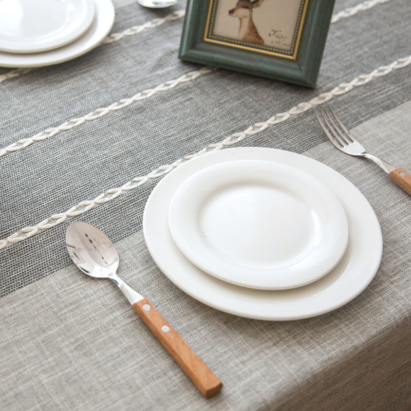 Dunbar Elegant Rectangle Tablecloth, Grey
