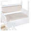 Lit plateforme simple avec canapé et deux tiroirs, structure en bois blanc pour enfants