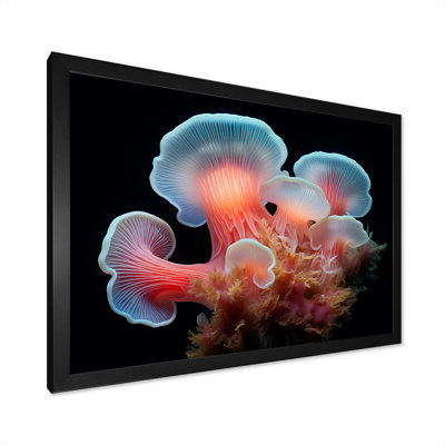 Récif corail et anémone noire - salon d'art mural plage et océan