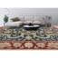 Tapis floral bleu / rouille en laine noué à la main 5 pi 1 po x 7 pi