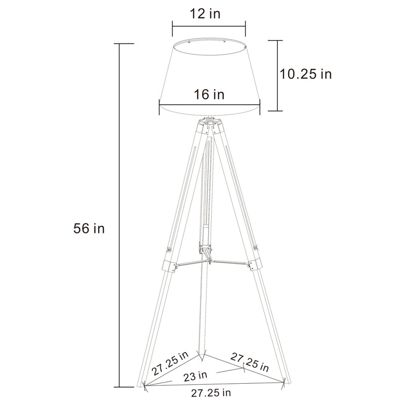 Lampe sur pied 56 pouces Hannah