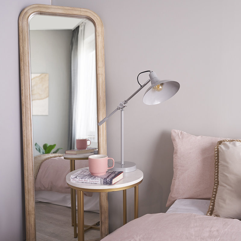 Virpi Metal Arched Lamp, Grey