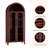 63'' Tall Arched Bookcase with 2 Large Glass Doors, Farmhouse 5 Tier Pantry Storage Cabinet with Adjustable Shelf, for Living Room, Dining, Kitchen, Walnut-852906069