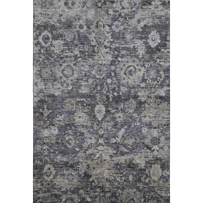 Tapis traditionnel lavable à la machine Premium Premium AMF2430, 3' x 5', Mauve