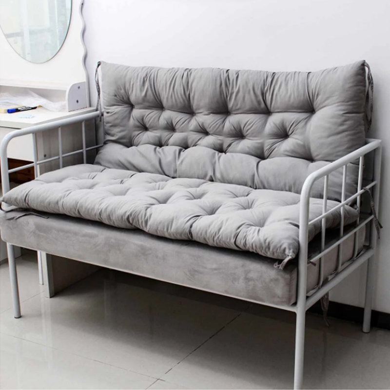 Garden Bench Cushion, 50cm H x 150cm W x 50cm D, Light Grey