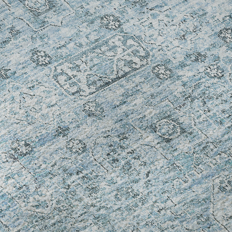 Tapis de qualité supérieure lavable à la machine Cerrito AMF611 Sky, Rectangle 9 pi x 12 pi